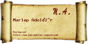 Marlep Adolár névjegykártya